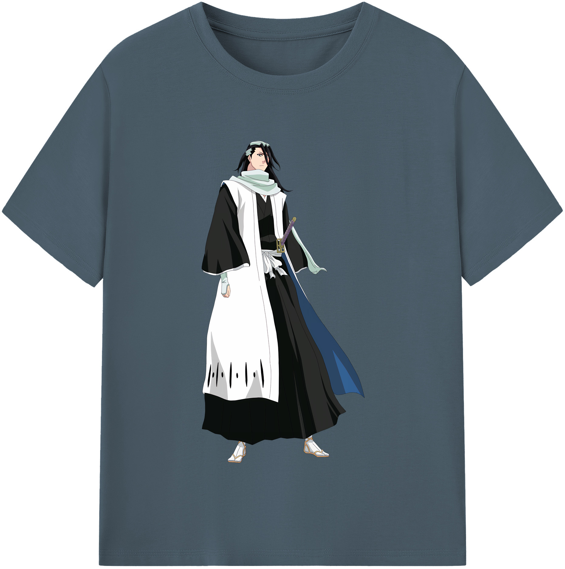 （画像用） ブリーチ くちき びゃくや BLEACH Kuchiki Byakuya 綿100％半袖Tシャツ（フロントプリント）